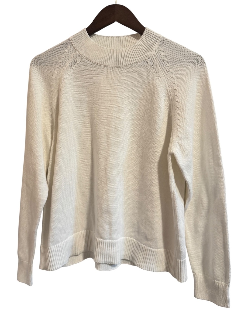 Quince 100% Organic Cotton Mock Neck Sweater | Ivory | Size M | NWOT - Picture 2 of 6